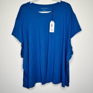 Universal Standard Ashley Cap Sleeve Tee Blue 4XL 7X NWT Plus Size